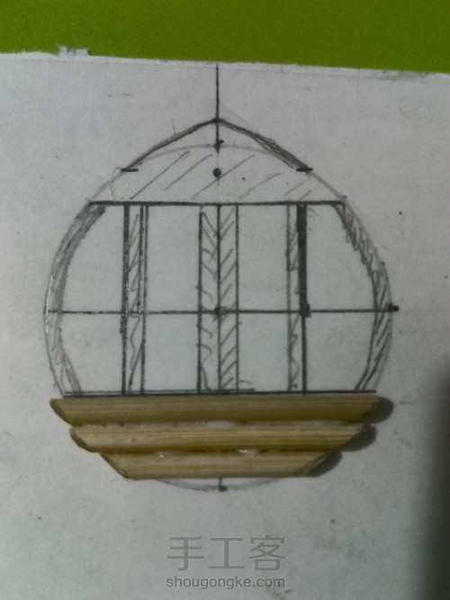 摩天轮模型（一次性筷子、烧烤竹签第二次制作，既能转动又有灯） 第43步
