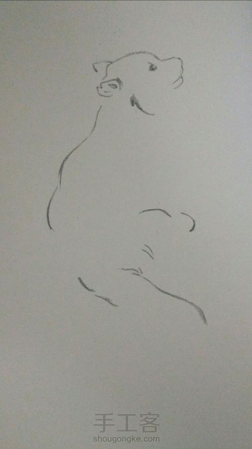 铅笔画，速写， 第2步