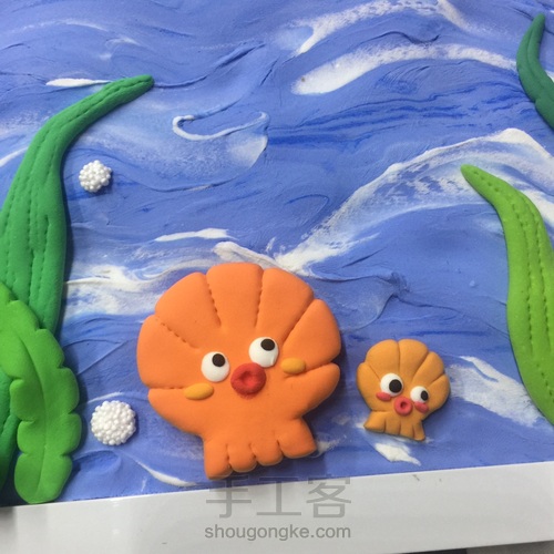 宝宝手脚印画 海底世界 第8步