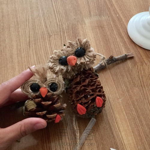 自然风~猫头鹰挂饰 第6步