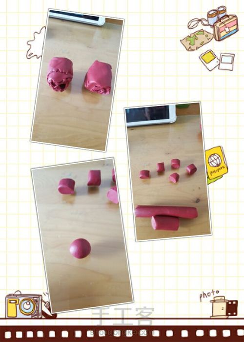 软陶多肉盆栽血色因地卡 第1步