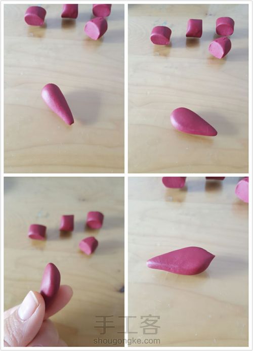 软陶多肉盆栽血色因地卡 第2步