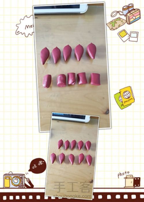 软陶多肉盆栽血色因地卡 第3步