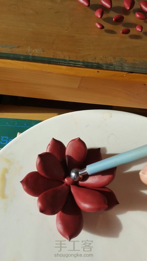 软陶多肉盆栽血色因地卡 第9步