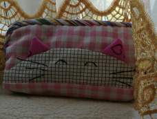 粉色小猫贴布缝，成品萌萌哒！