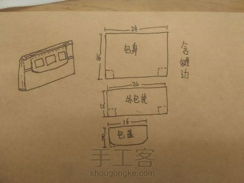 棉麻布艺背包 第2步