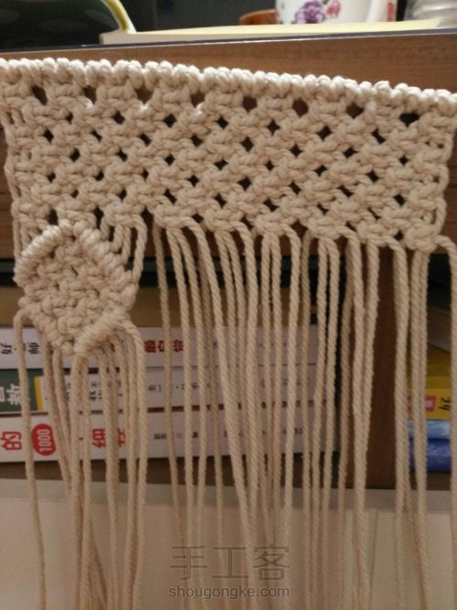 纯手工编织流苏小挎包（挂毯编织法） 第3步