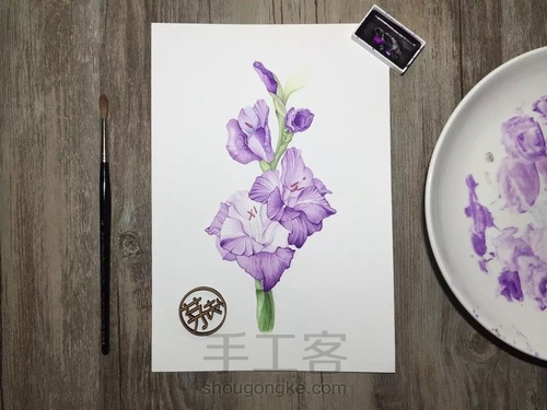 都说调色很难！本文教大家如何调出风信子的”紫蓝色“！ 第21步