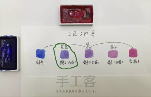 都说调色很难！本文教大家如何调出风信子的”紫蓝色“！ 第22步