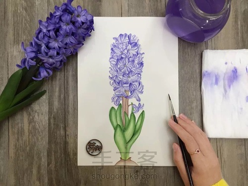 都说调色很难！本文教大家如何调出风信子的”紫蓝色“！ 第31步