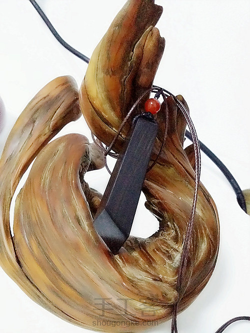 顾客定制——紫光檀挂坠 第9步