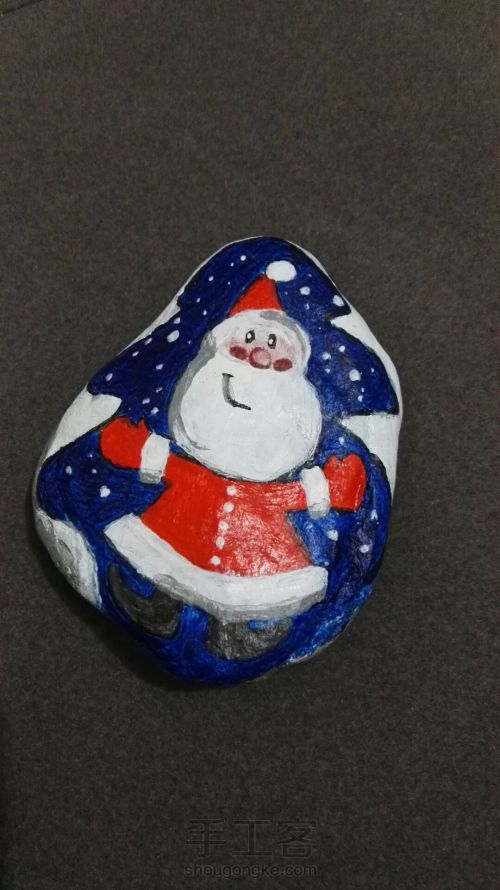 圣诞老人石头画🎅 第8步