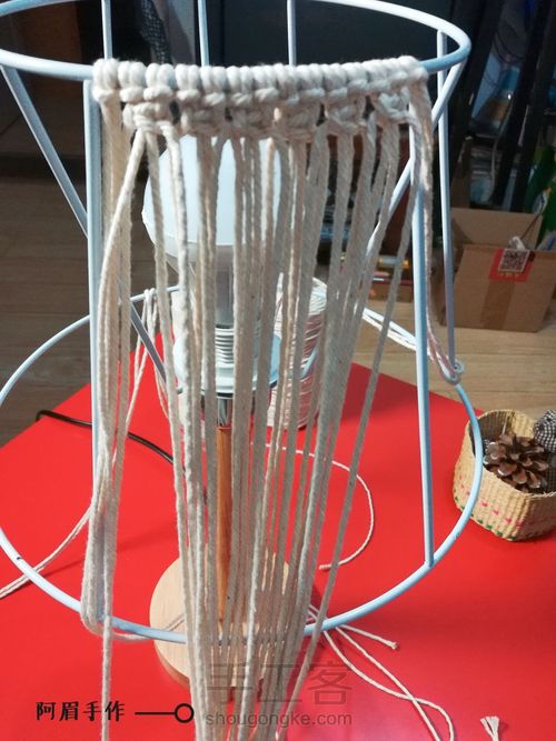 Macrame 灯罩 摇篮曲 第3步