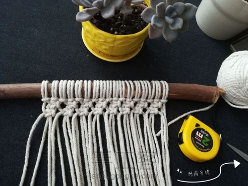 Macrame  植物挂篮   比约的家 第3步