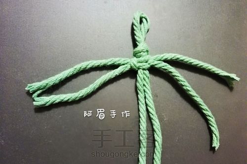 Macrame   叶子羽毛的制作方法一 第4步