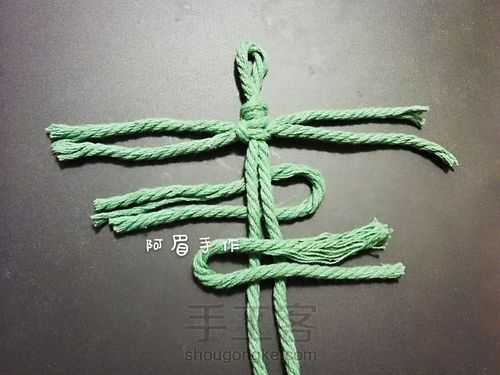 Macrame   叶子羽毛的制作方法一 第5步