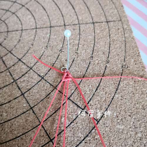 绳编耳坠—小西瓜 第10步