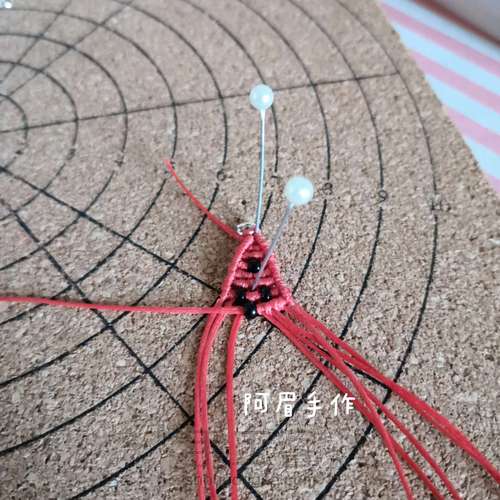 绳编耳坠—小西瓜 第15步