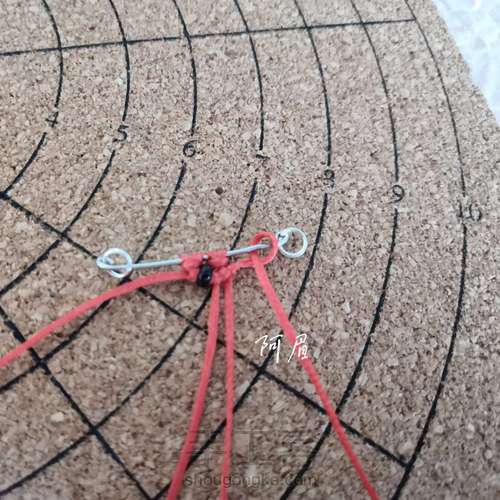 绳编耳坠—小西瓜二 第4步