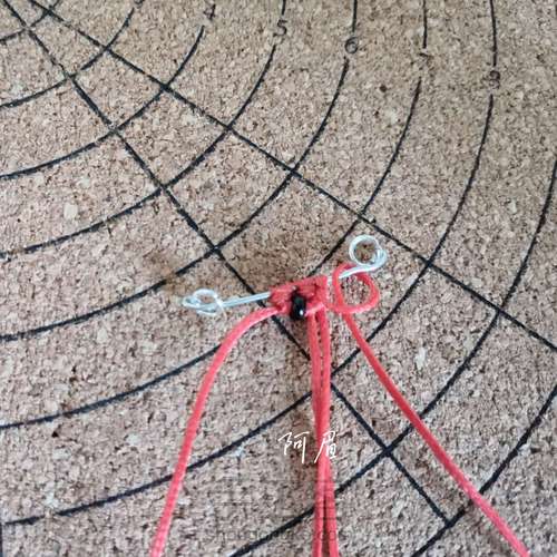 绳编耳坠—小西瓜二 第5步