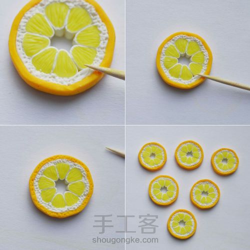 零基礎學做檸檬片黏土手鏈 第8步