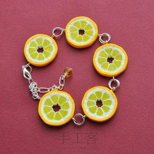 零基礎學做檸檬片黏土手鏈 第9步