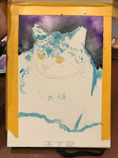 雪中的喵 第3步