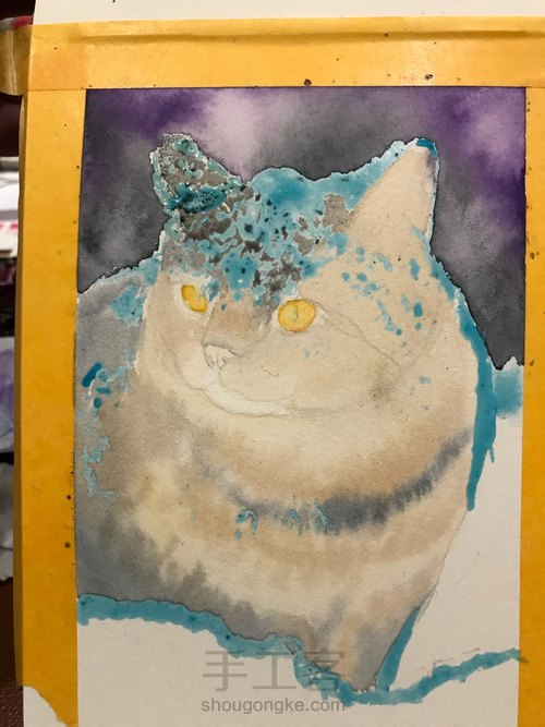 雪中的喵 第4步