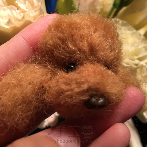 泰迪植毛 羊毛毡可爱小挂件 第11步