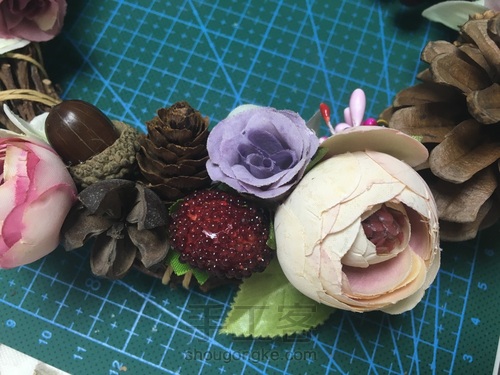 松塔花环之山茶花版 第22步