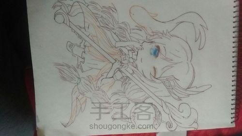 【王者荣耀】大乔/线稿/（新手） 第11步