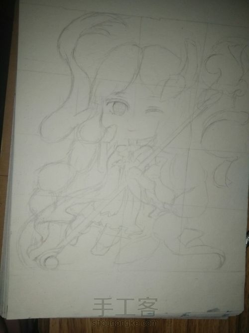 【王者荣耀】大乔/线稿/（新手） 第2步