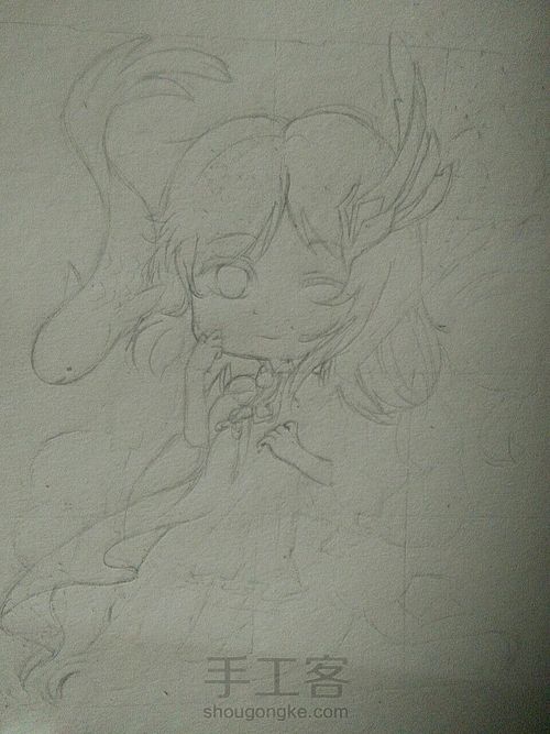 【王者荣耀】大乔/线稿/（新手） 第3步