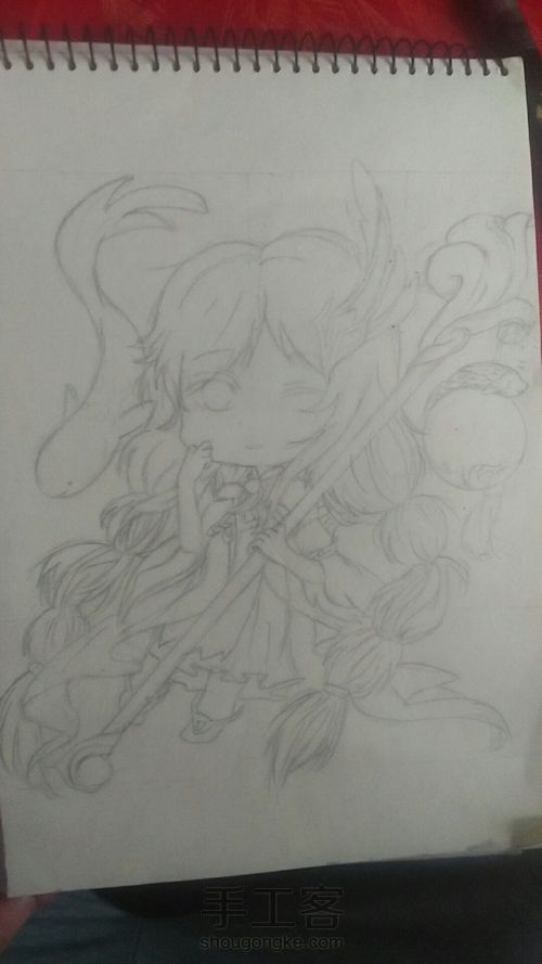 【王者荣耀】大乔/线稿/（新手） 第7步