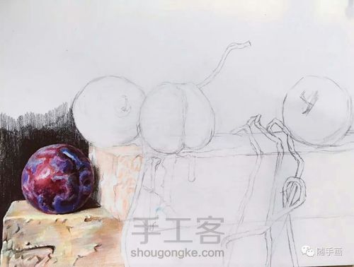 彩铅静物详解教程，最全最详细的绘画步骤解析，林三金作品 第5步