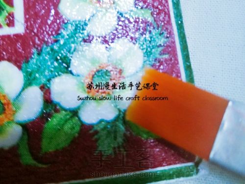 蝶古巴特与钩编结合的相框 第6步