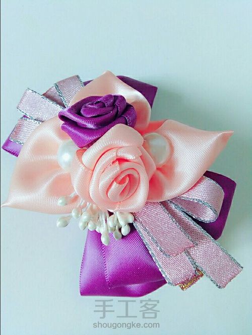 蝴蝶结玫瑰花发饰 第1步