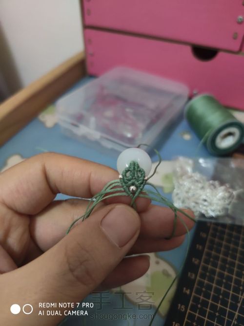 白玉平安扣耳环 第6步