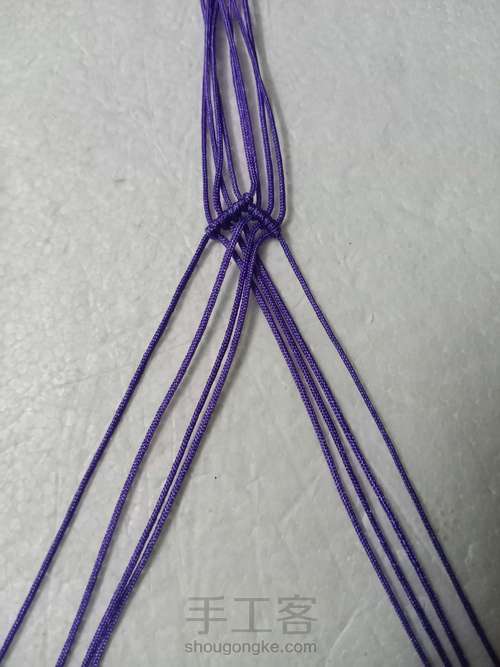 斜卷结手链（Y） 第2步