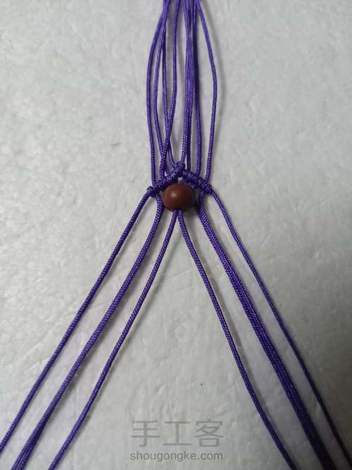 斜卷结手链（Y） 第3步