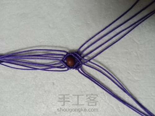 斜卷结手链（Y） 第5步