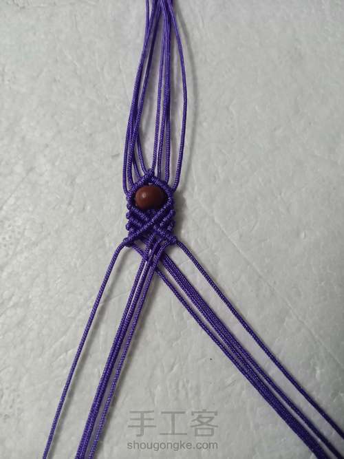 斜卷结手链（Y） 第7步