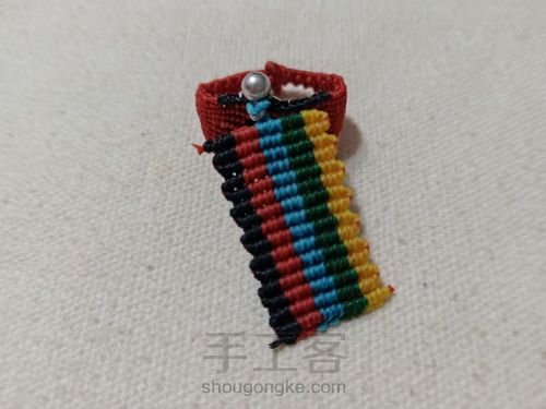 【重彩】超简单的五色斜卷结耳钉 第20步