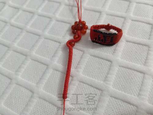 【迷姝】玛瑙珠金刚结蛇结组合手绳 本命年中国红手绳 第15步