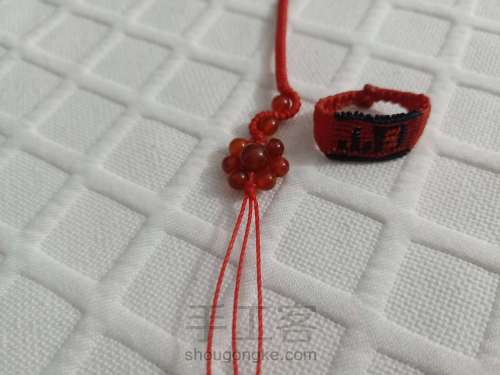【迷姝】玛瑙珠金刚结蛇结组合手绳 本命年中国红手绳 第16步