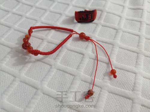 【迷姝】玛瑙珠金刚结蛇结组合手绳 本命年中国红手绳 第23步