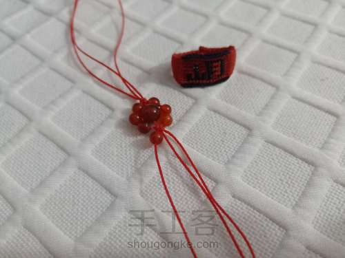 【迷姝】玛瑙珠金刚结蛇结组合手绳 本命年中国红手绳 第5步