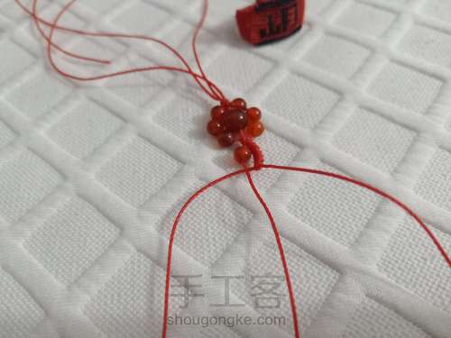 【迷姝】玛瑙珠金刚结蛇结组合手绳 本命年中国红手绳 第7步
