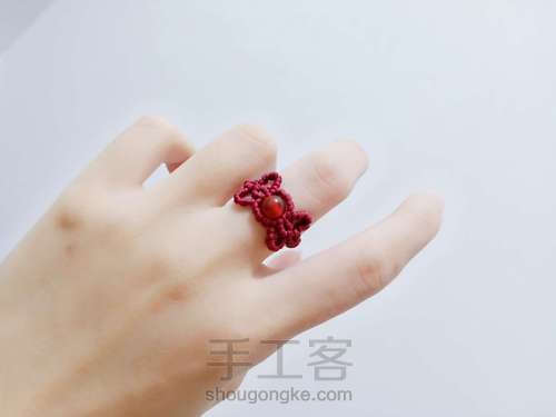 【云若】甜甜糖果戒指 红玛瑙蝴蝶结戒指 第30步