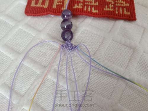 【紫绫涧】表带式浅彩清新紫水晶手绳 第13步